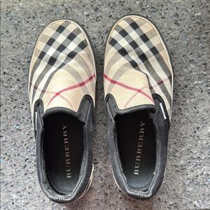 Burberry Checkered Canvas Slip-Ons